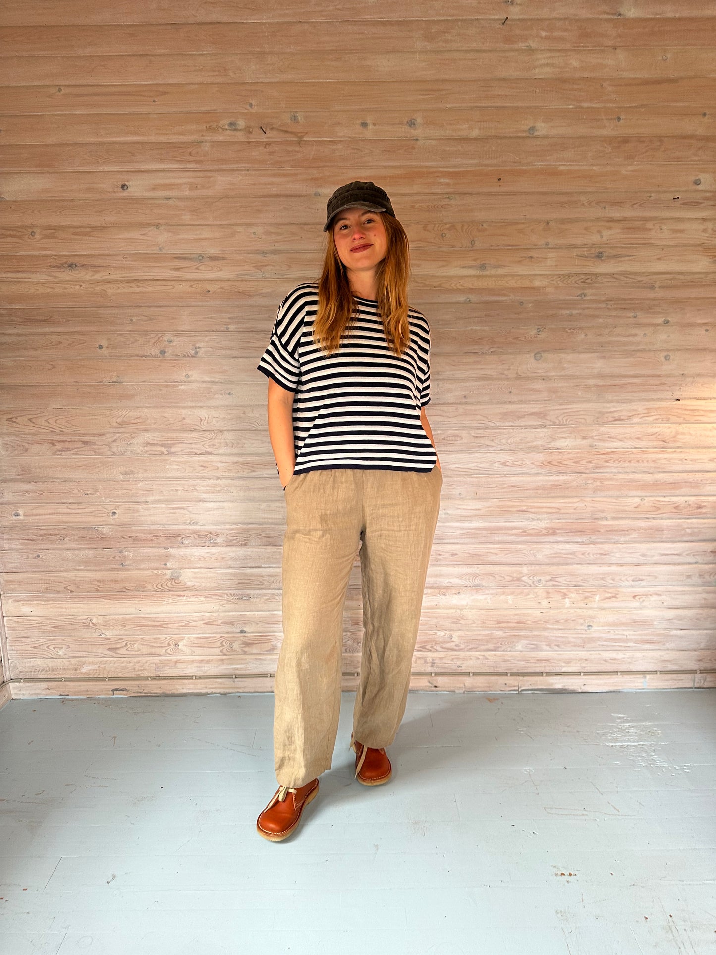 Stribet bomulds trøje fra Thing