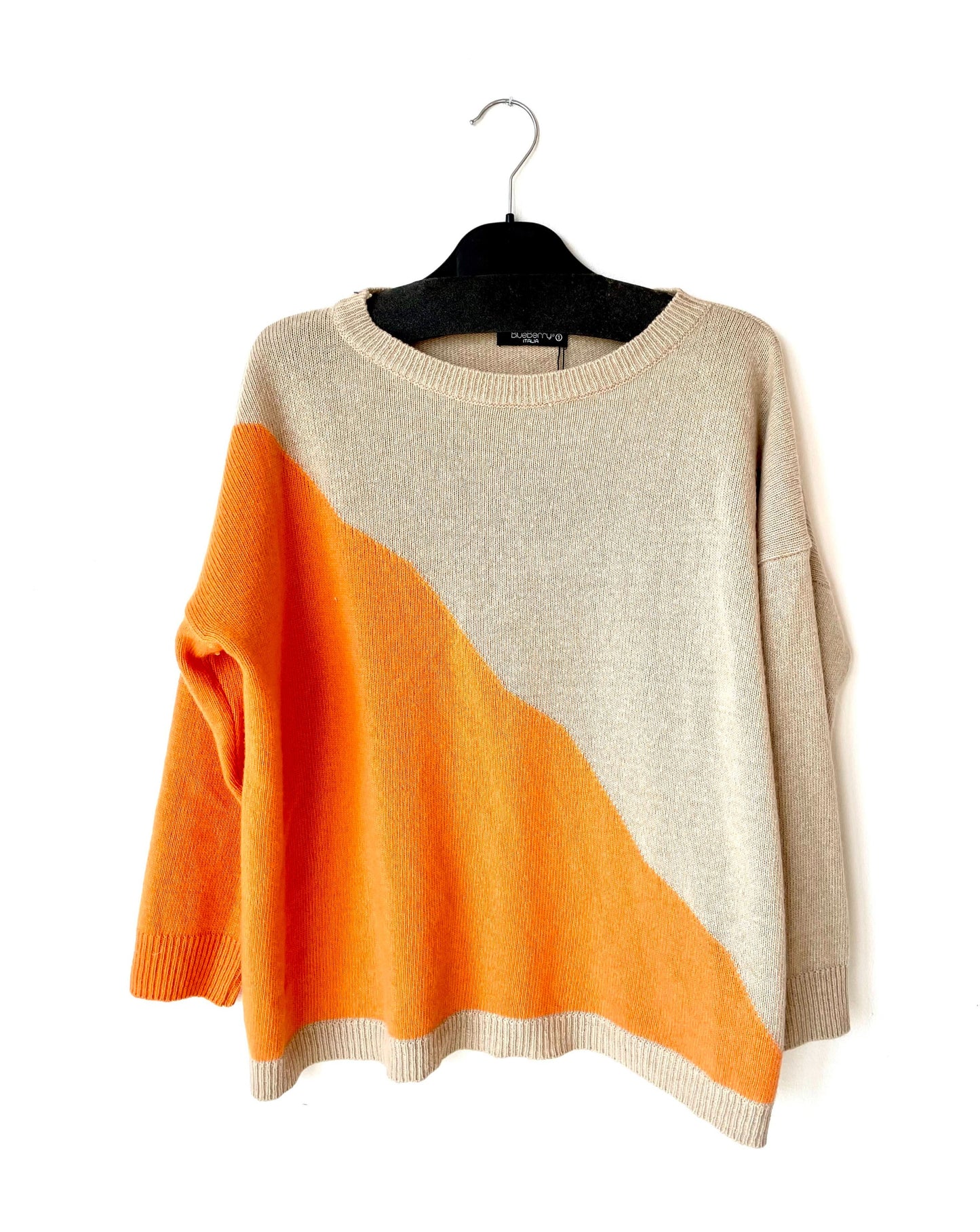 Orange/sand uldstrik fra Blueberry
