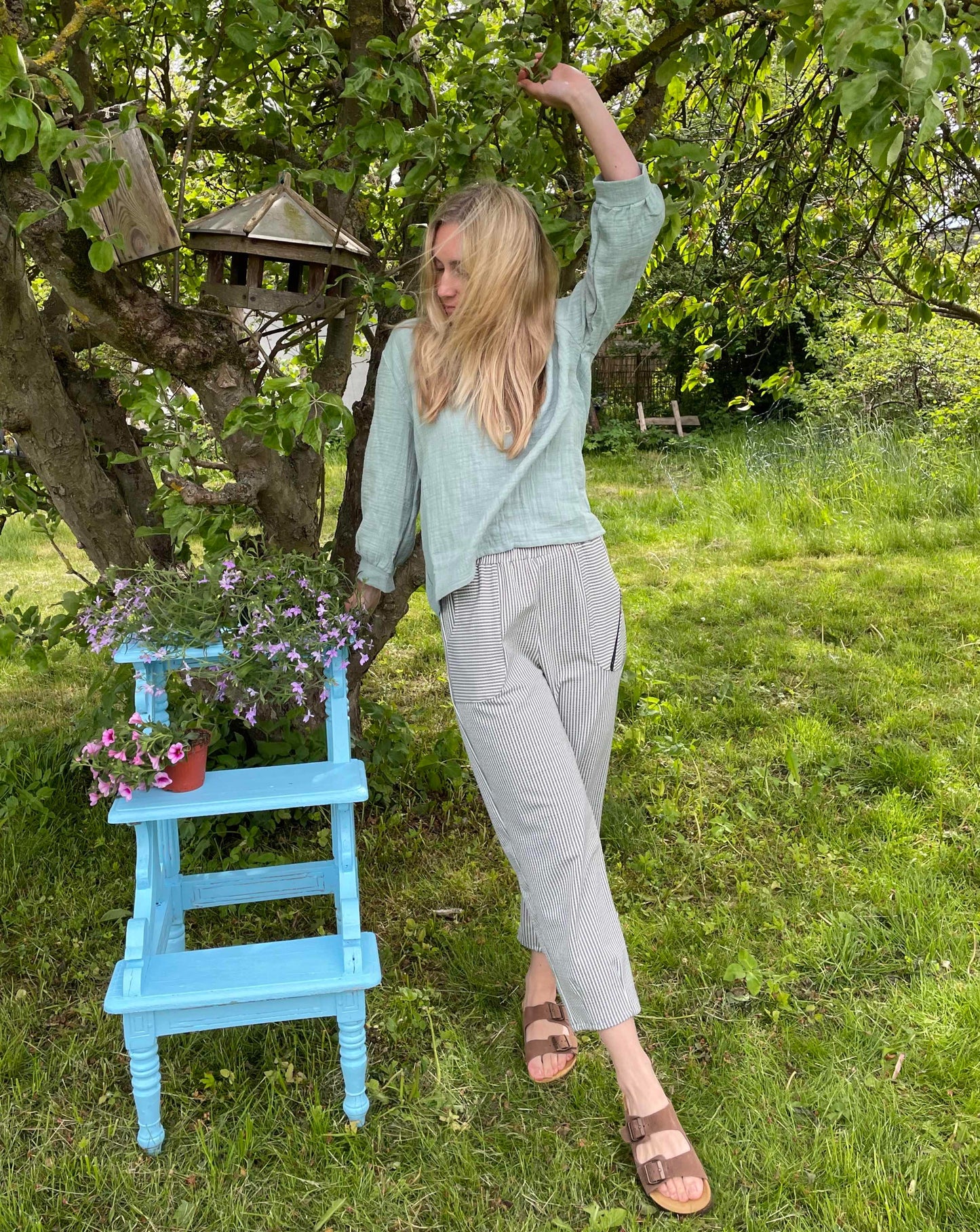 Grøn salvie bluse