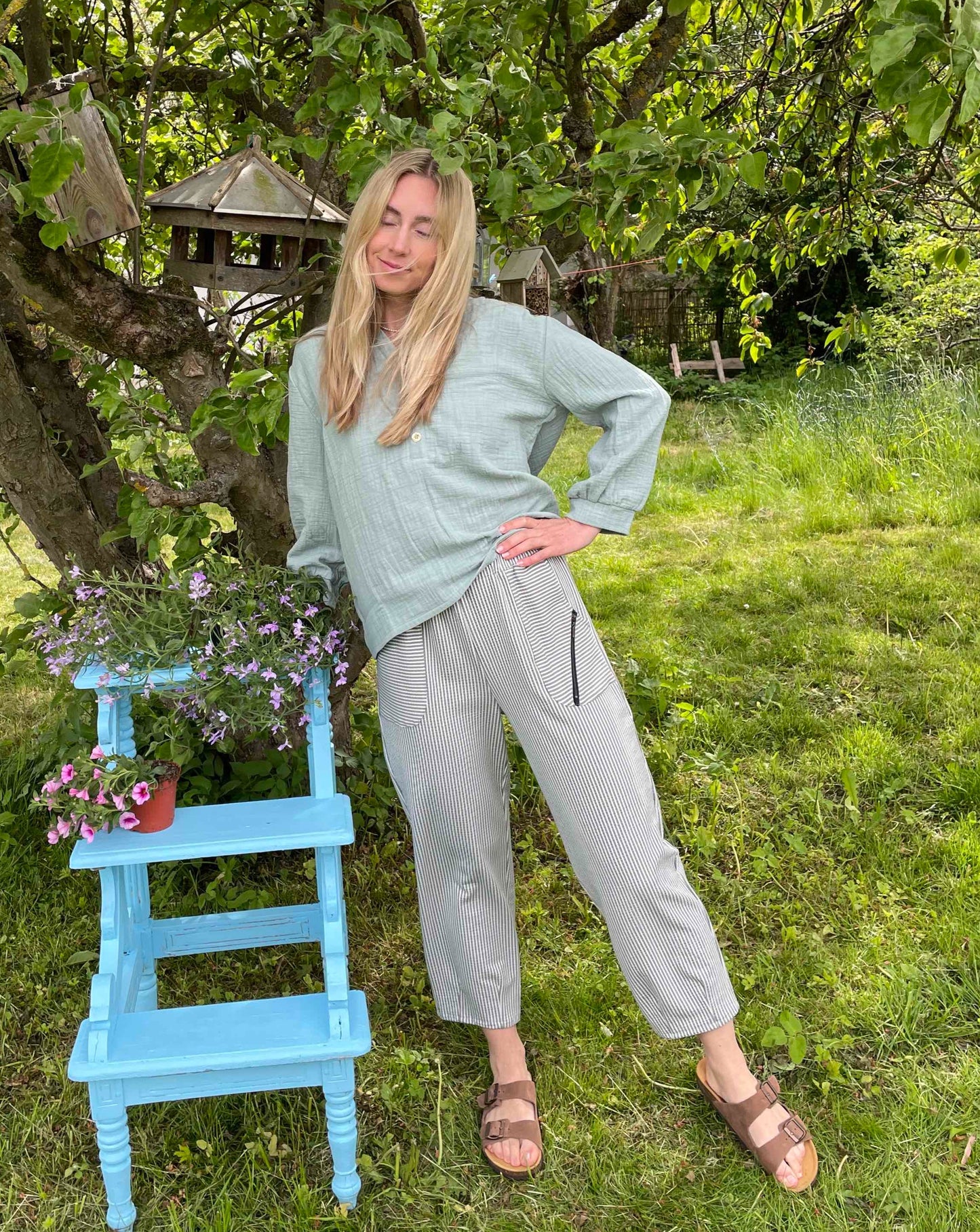 Grøn salvie bluse