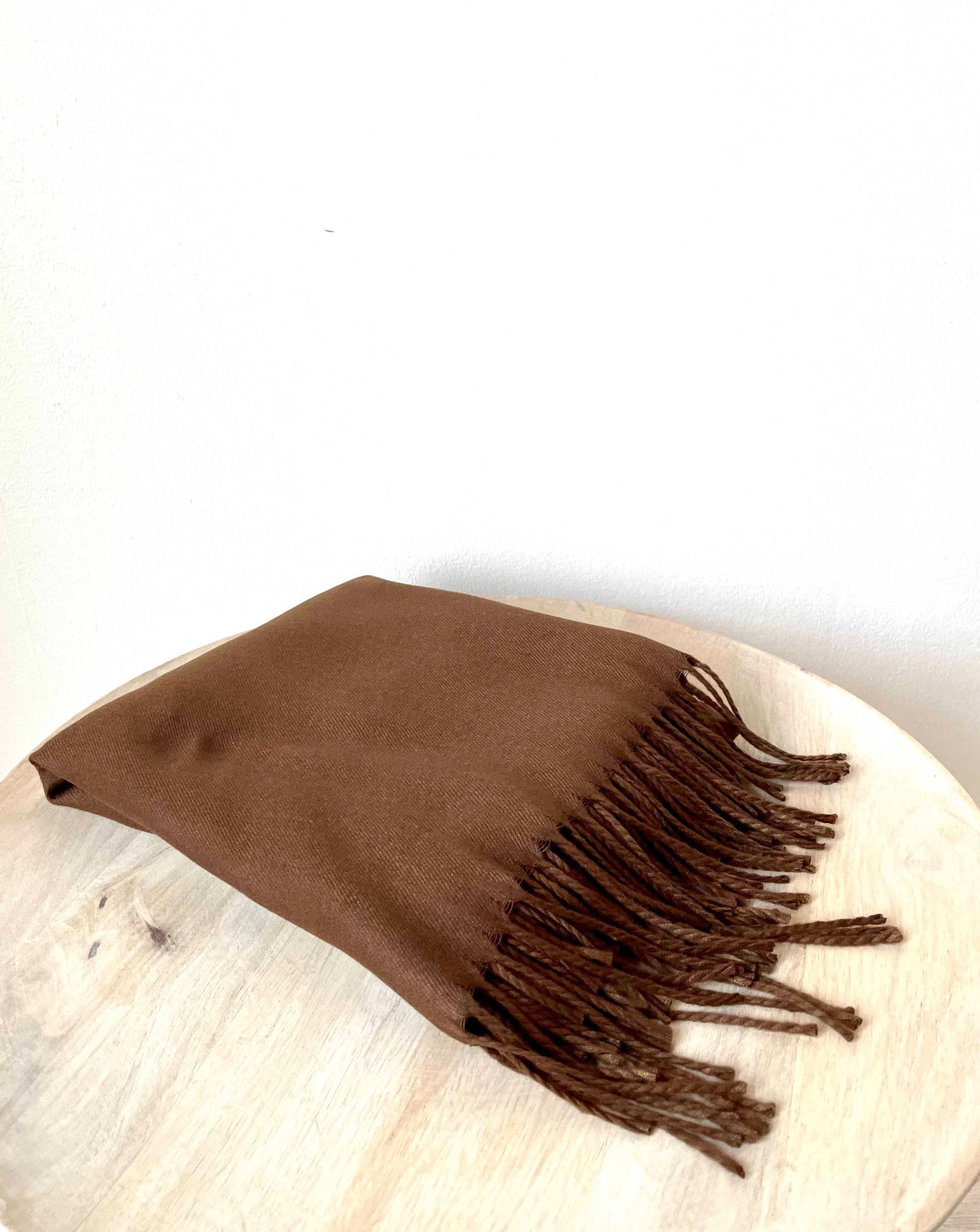 Brunt cashmere tørklæde