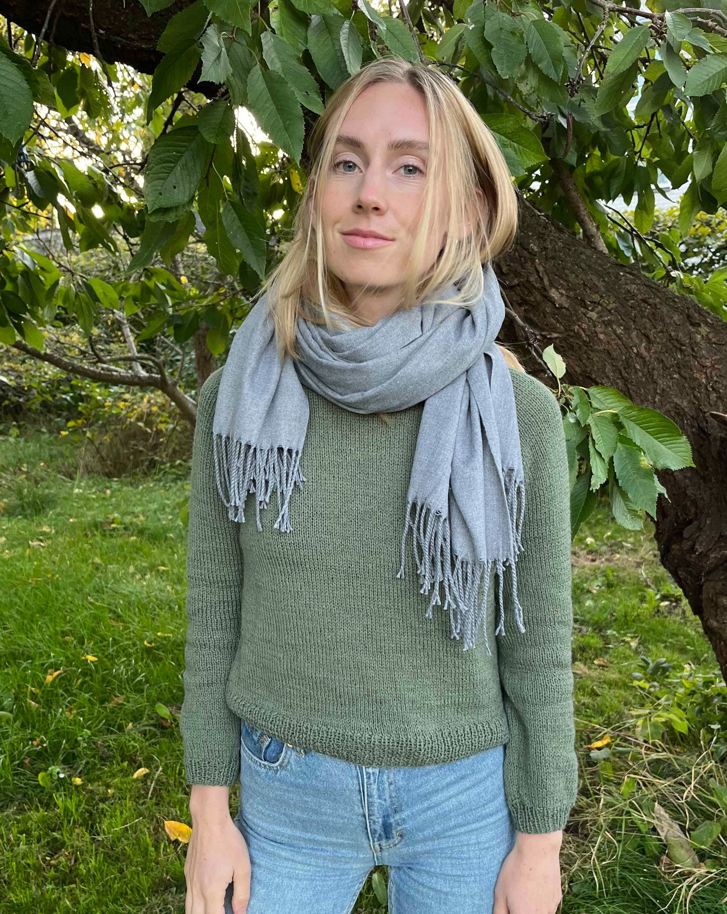 Gråt cashmere tørklæde