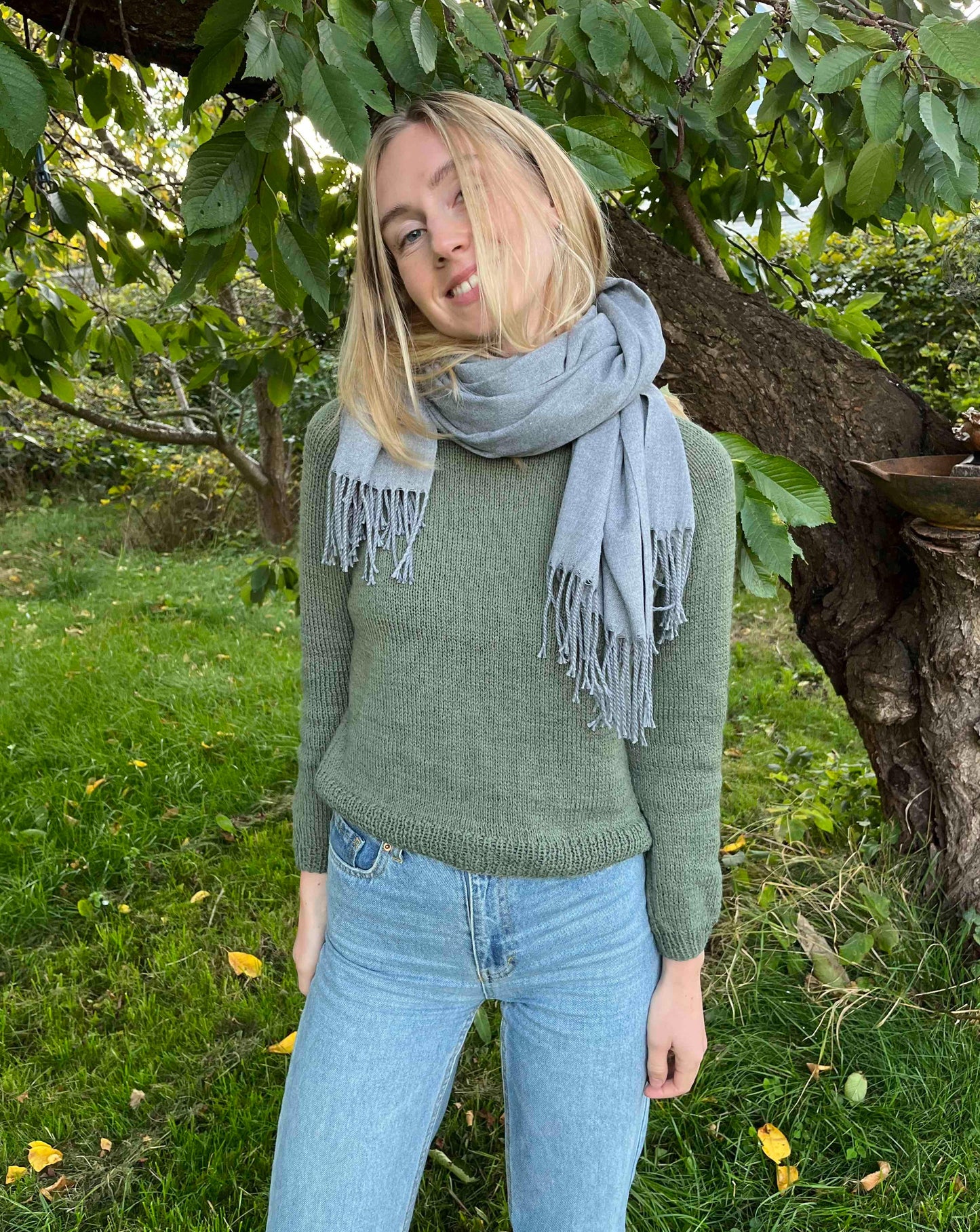 Gråt cashmere tørklæde