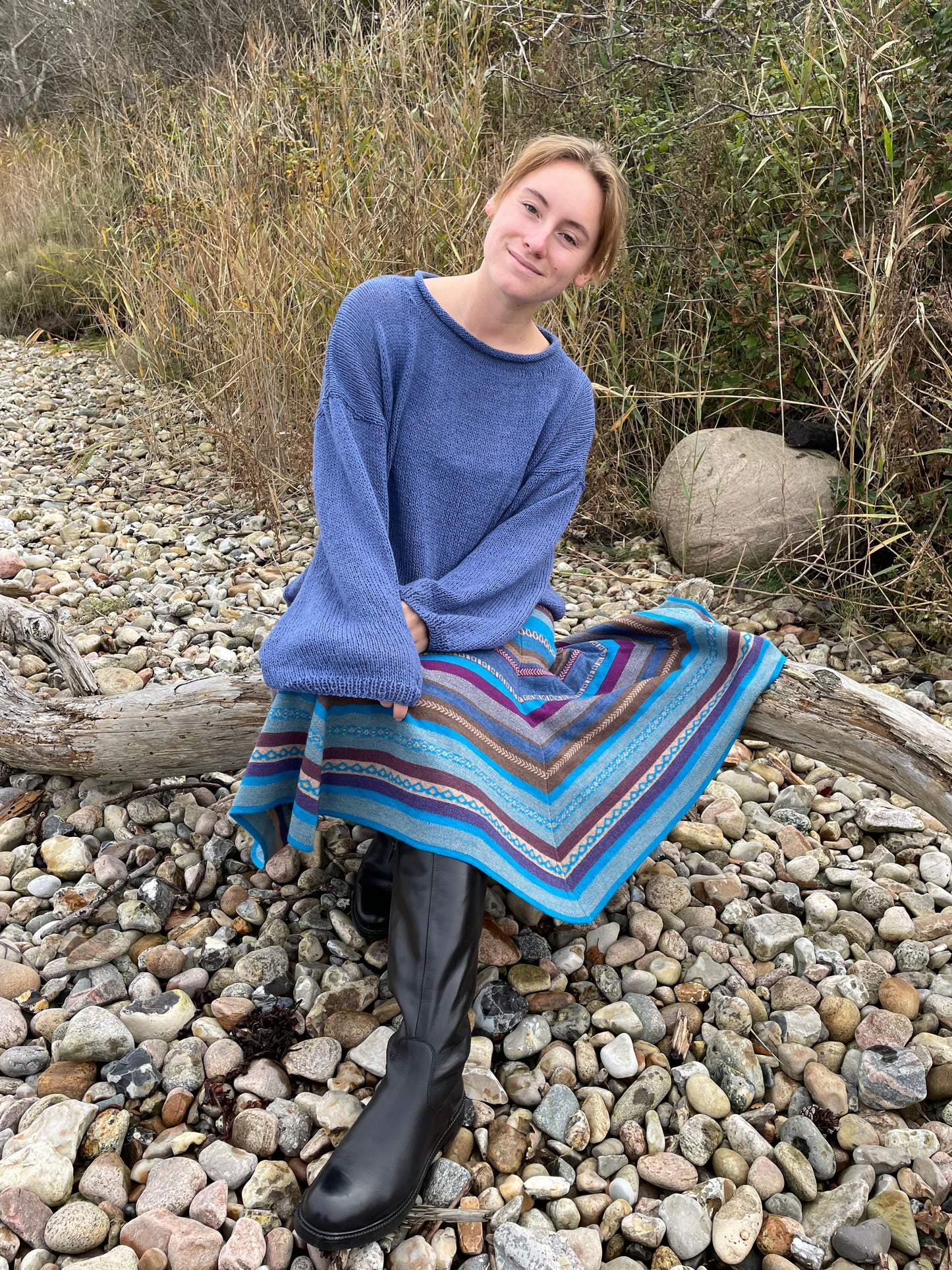 Blå Uld Sweater Fra Himalaya