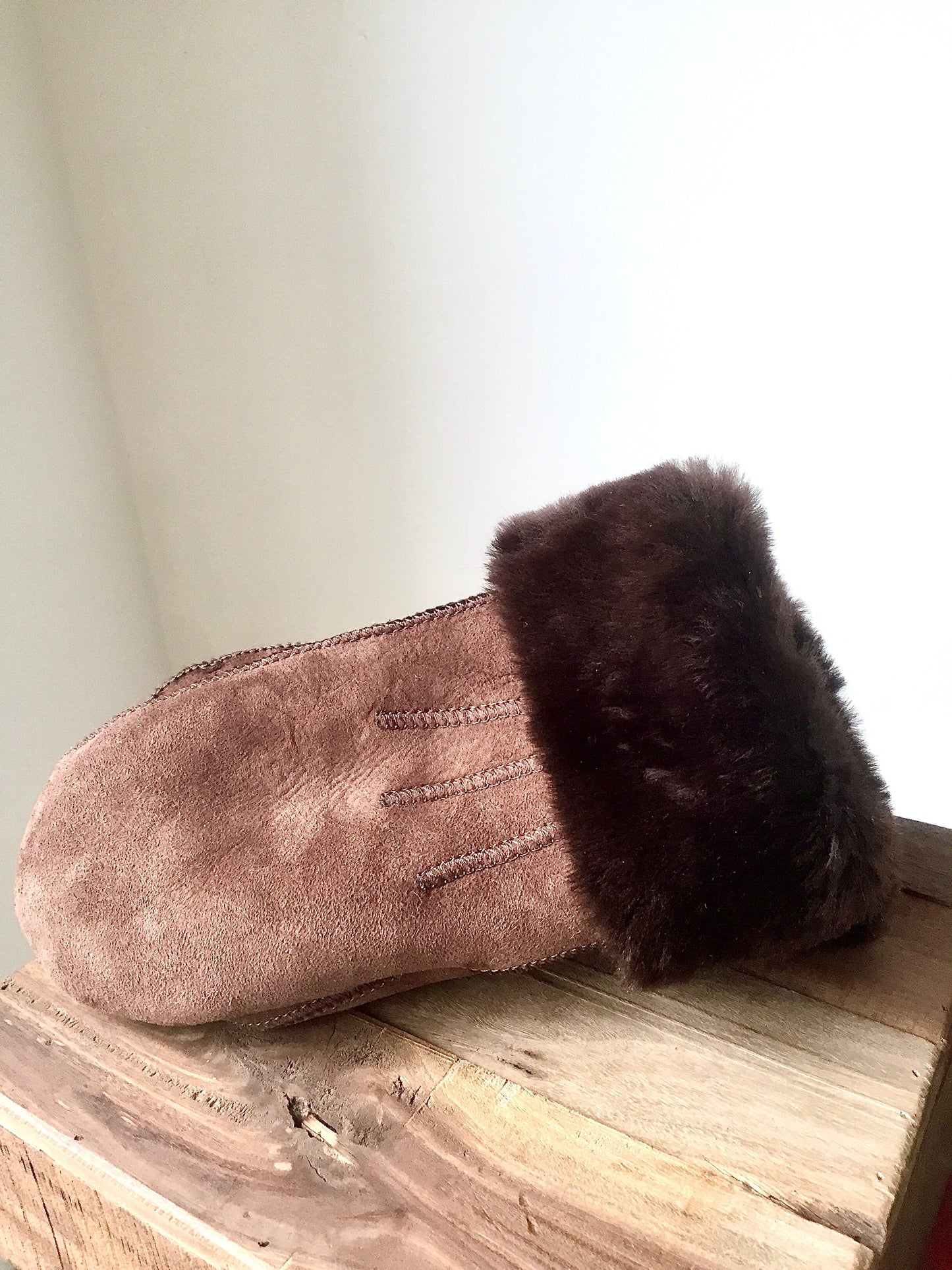 Brune Luffer i Ruskind/Pels