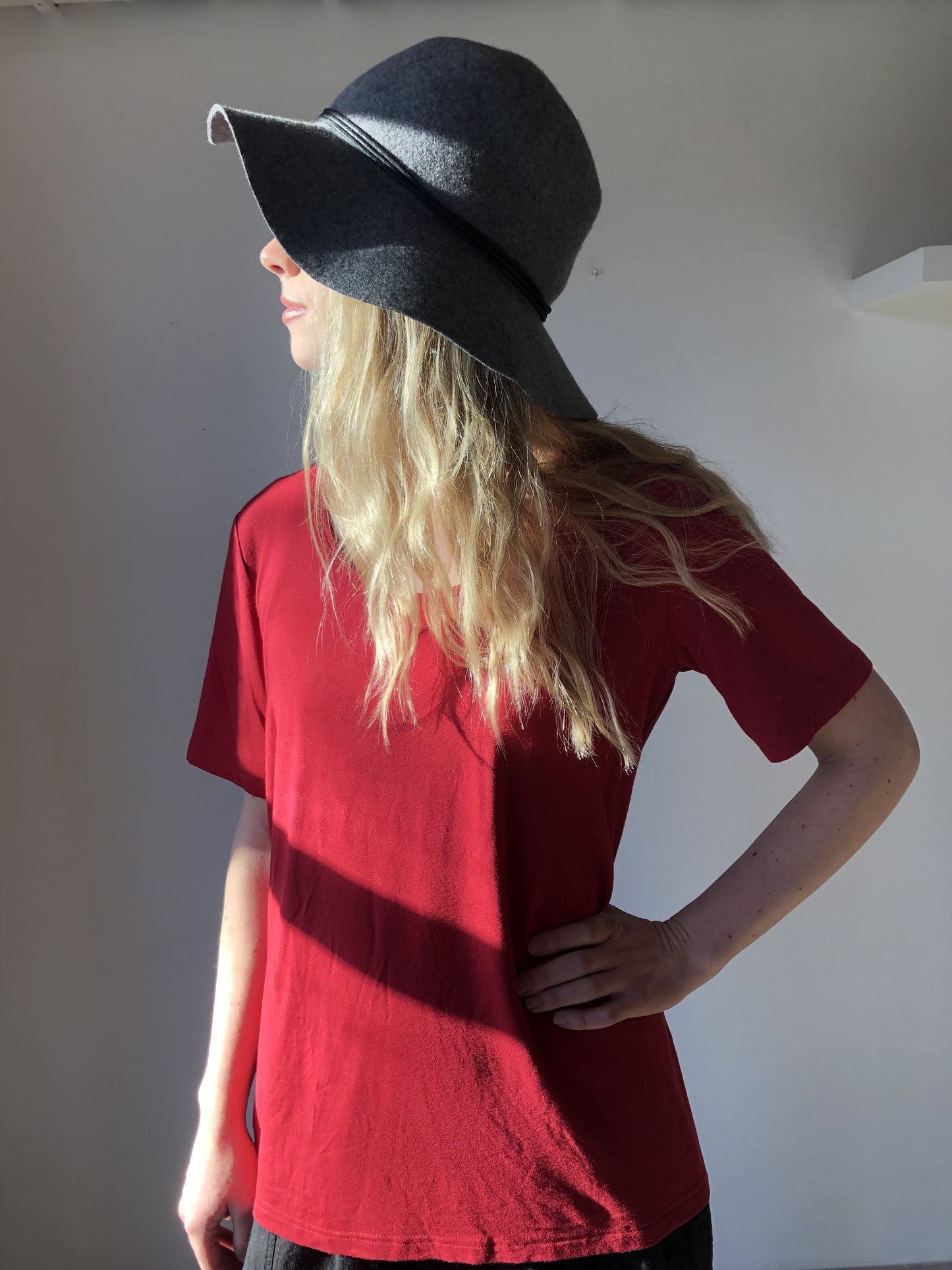T-shirt i Bambus Basic Rød