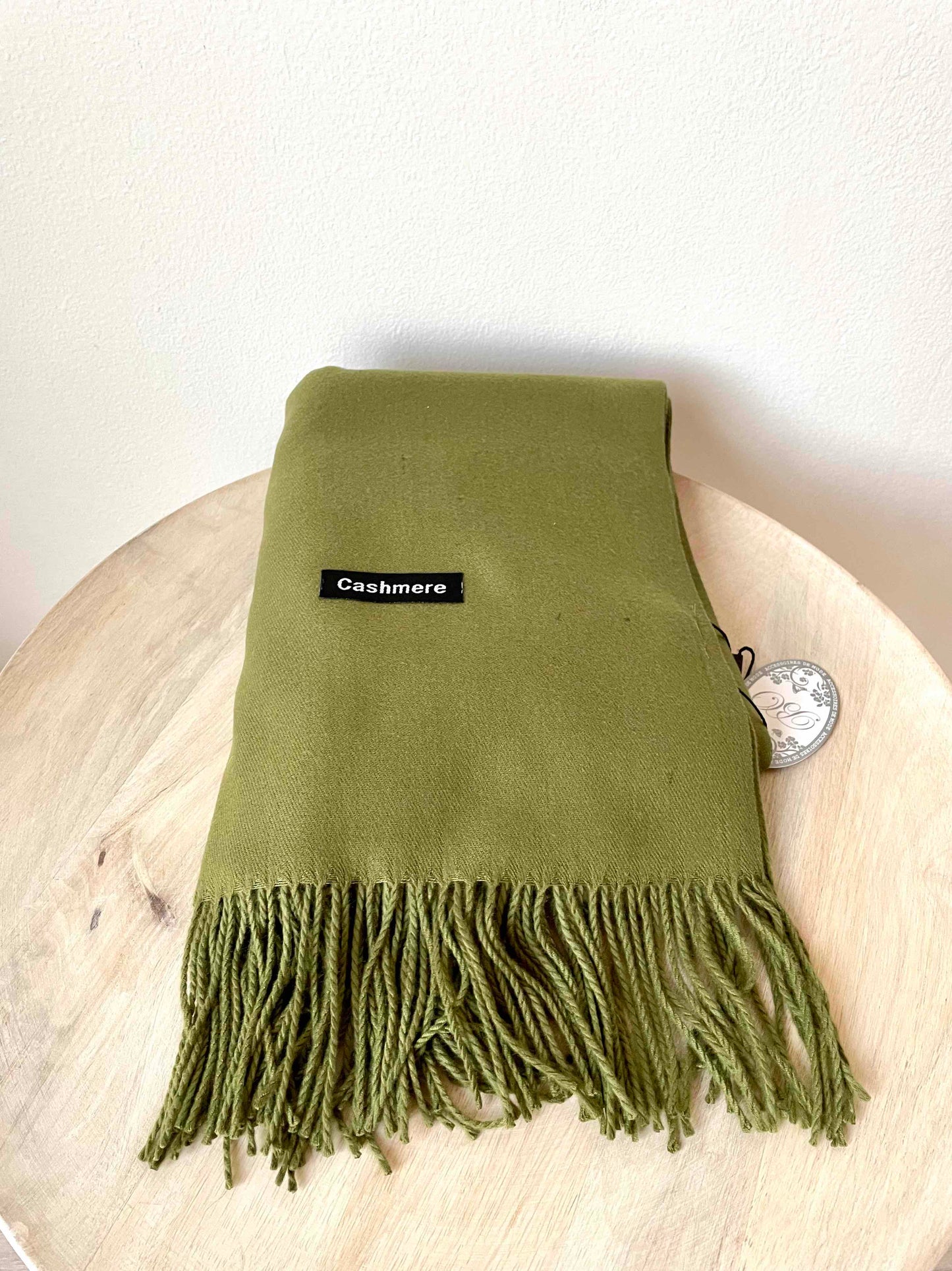 Grønt cashmere tørklæde