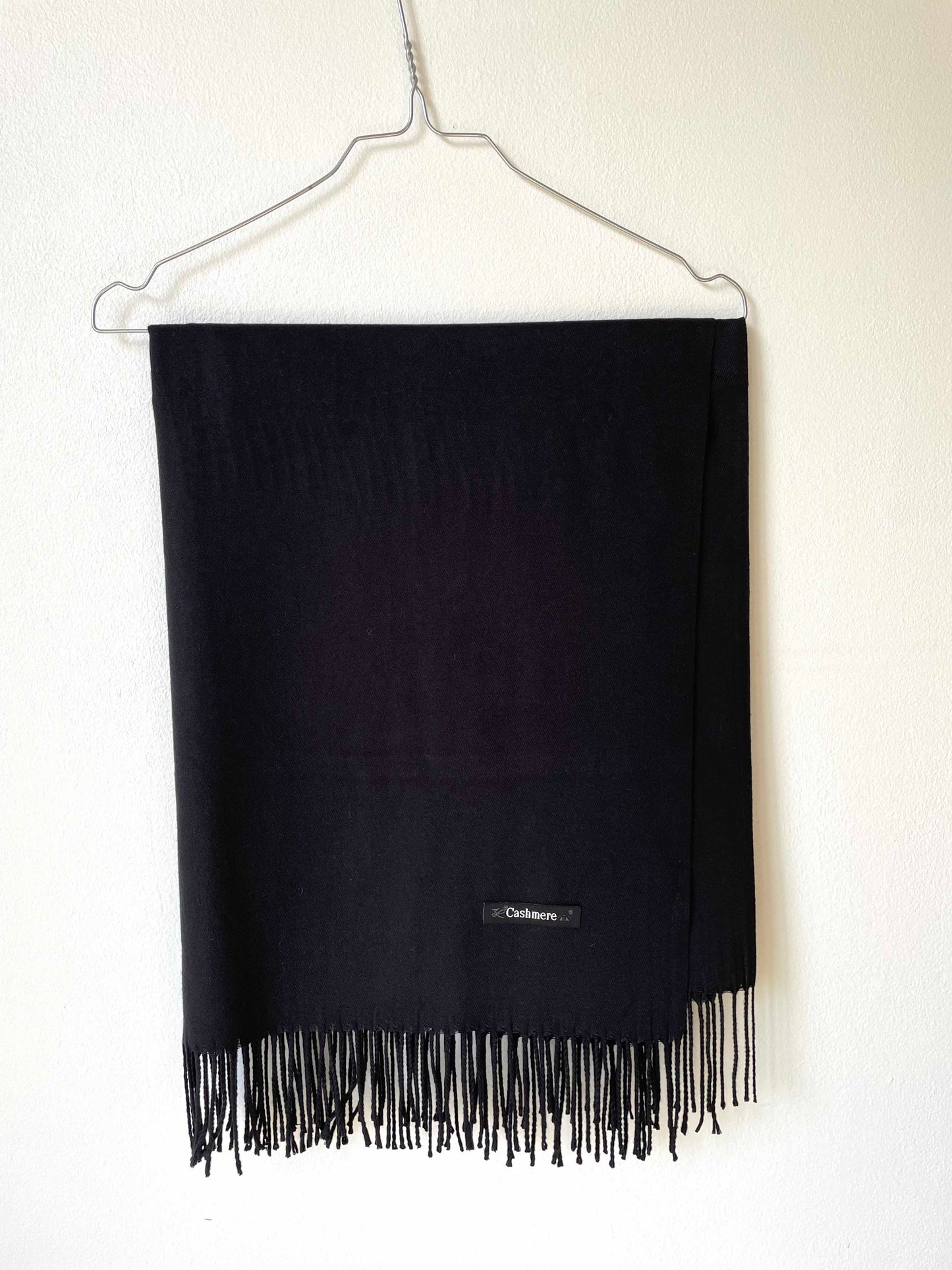 Sort cashmere tørklæde