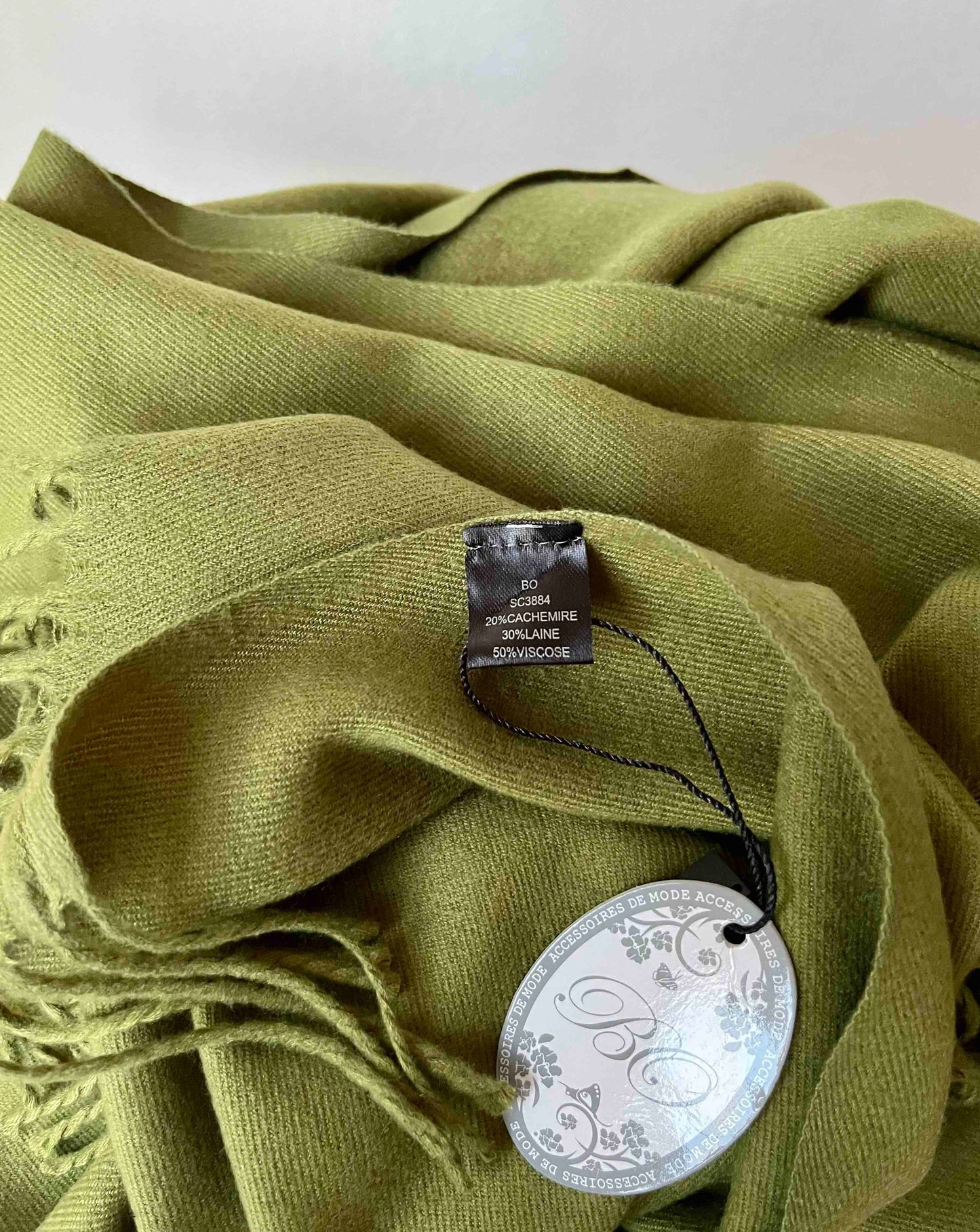 Grønt cashmere tørklæde
