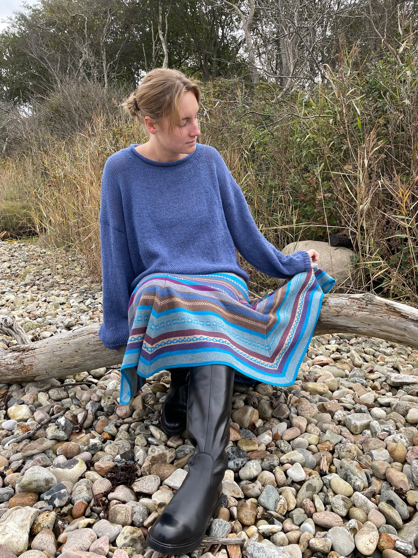 Blå Uld Sweater Fra Himalaya