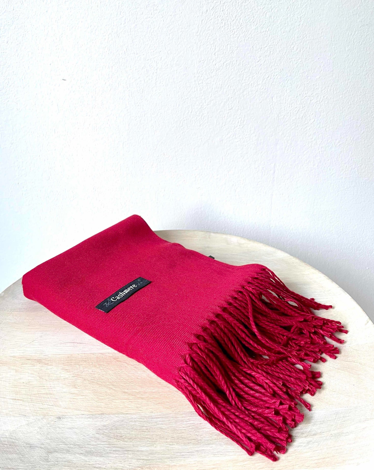 Rødt cashmere tørklæde