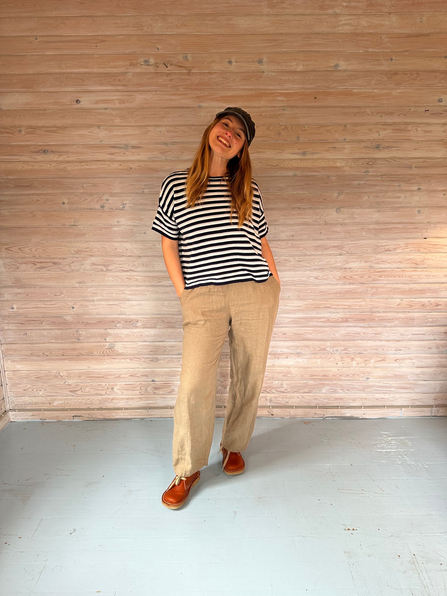 Stribet bomulds trøje fra Thing