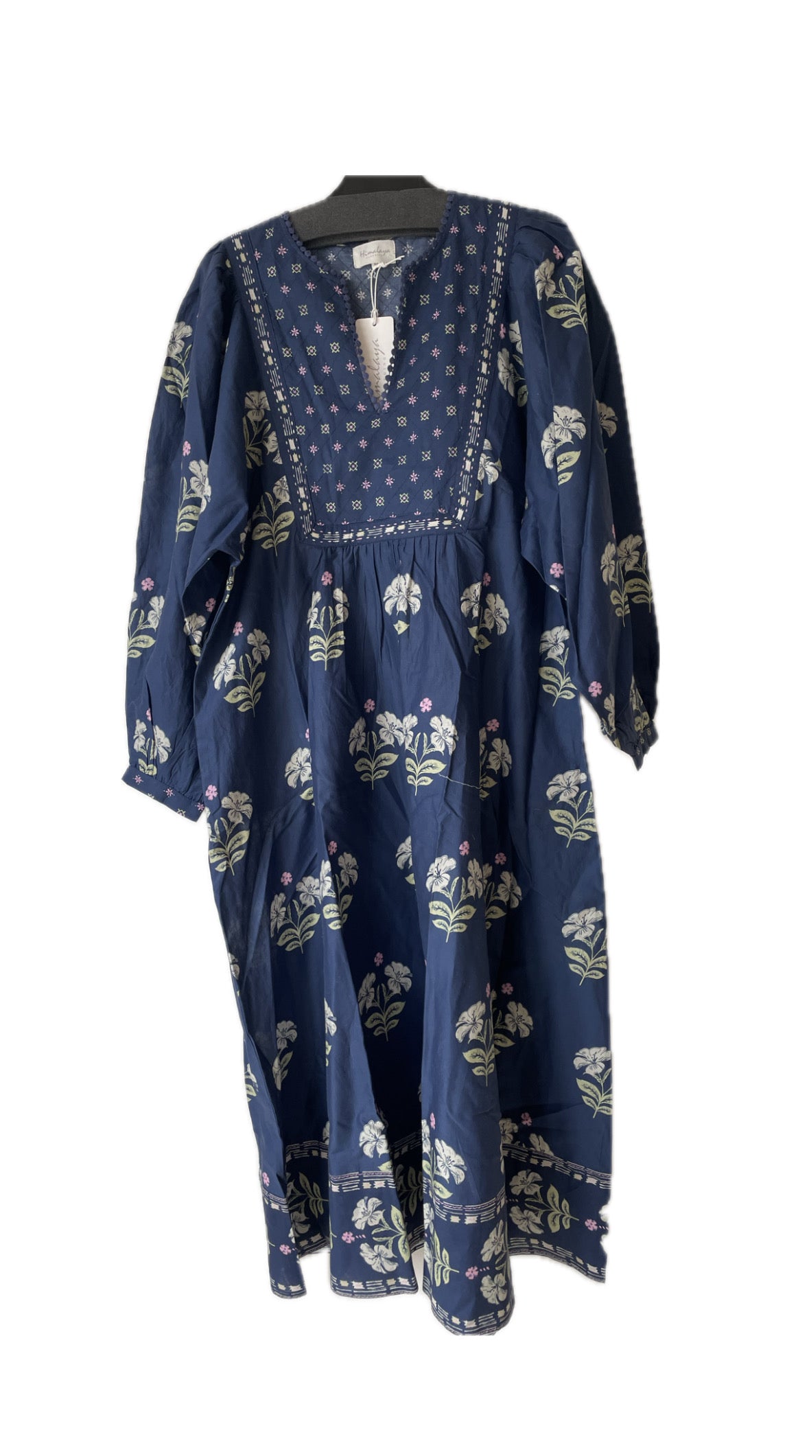 Bomuldskjole fra Himalaya i blå