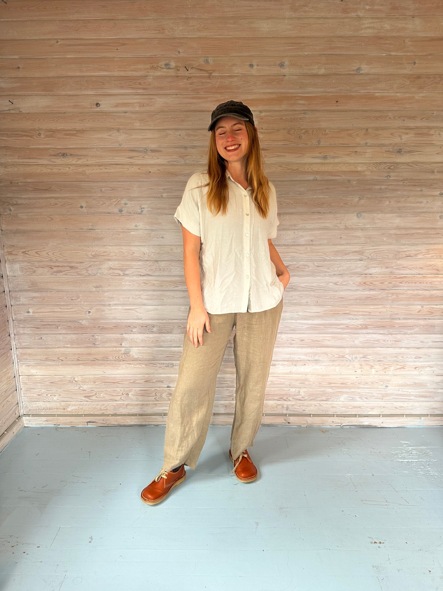 Beige sommerskjorte fra Anna Menotti