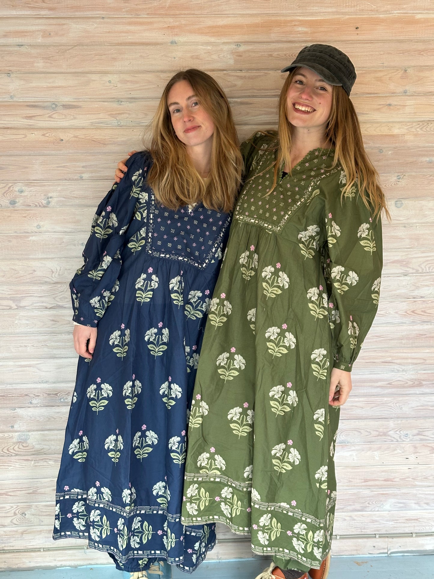 Bomuldskjole fra Himalaya i blå