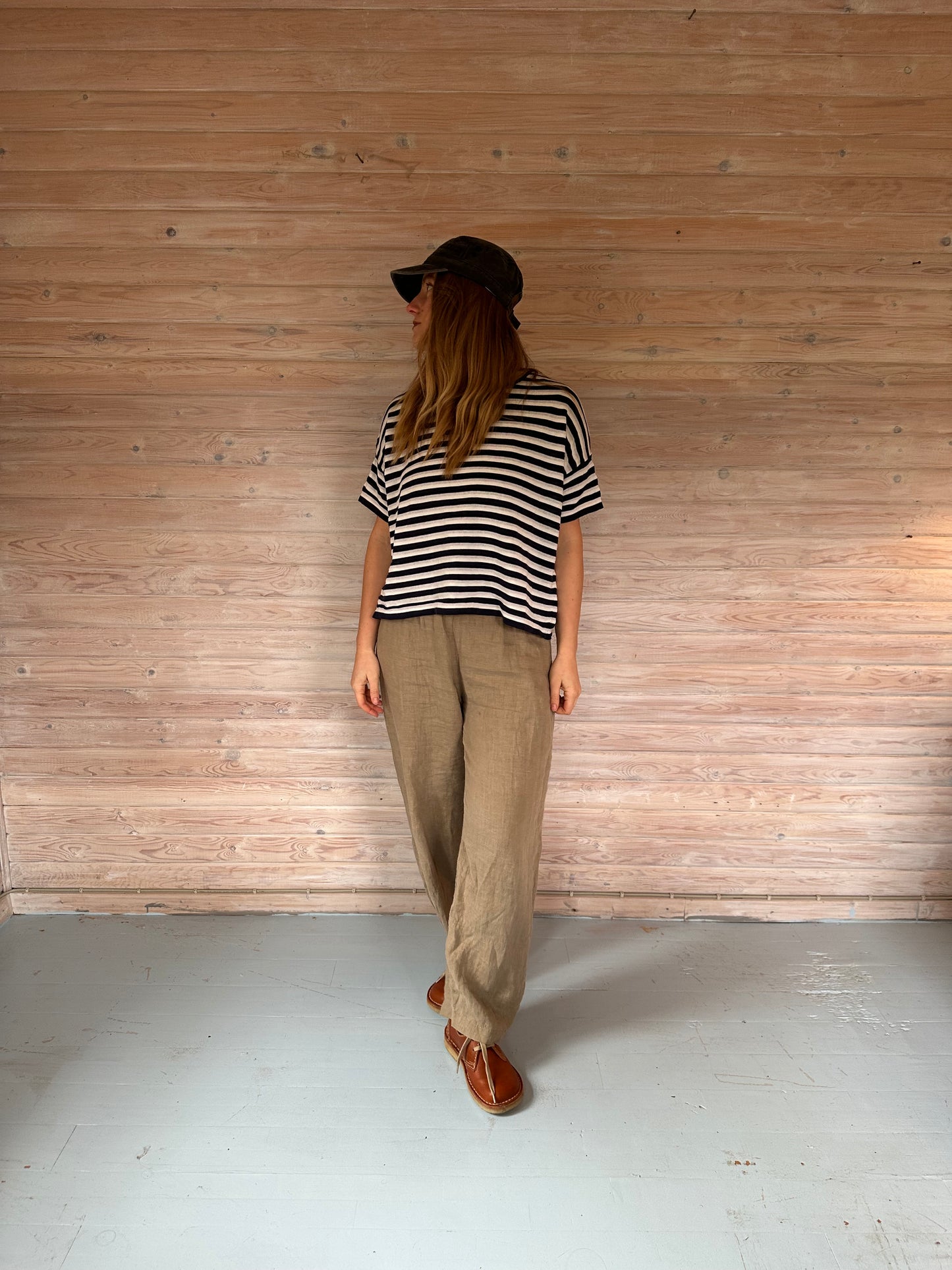 Stribet bomulds trøje fra Thing