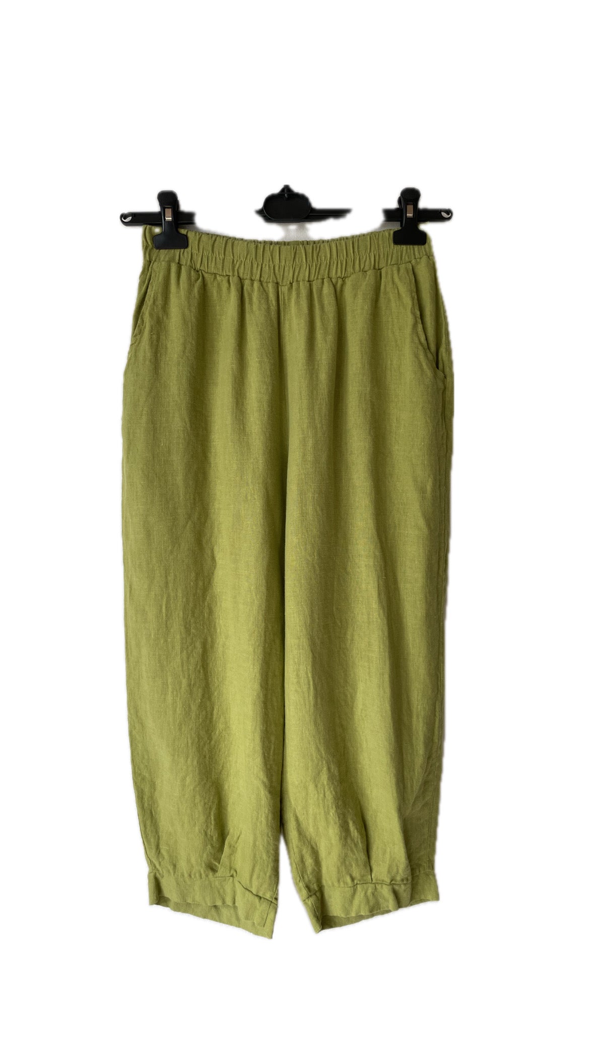 Forårsgrønne hørbukser fra Thing