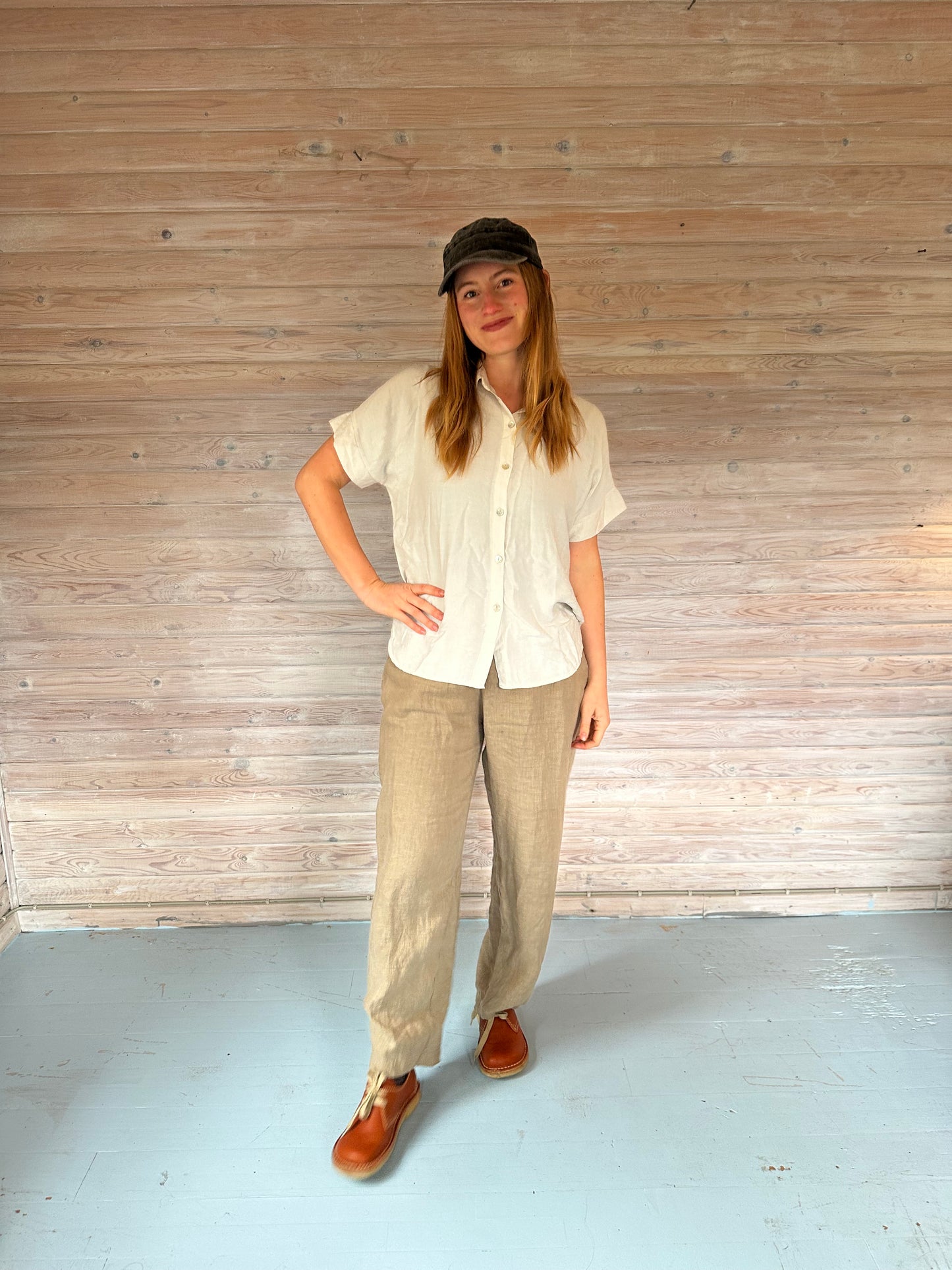 Beige sommerskjorte fra Anna Menotti