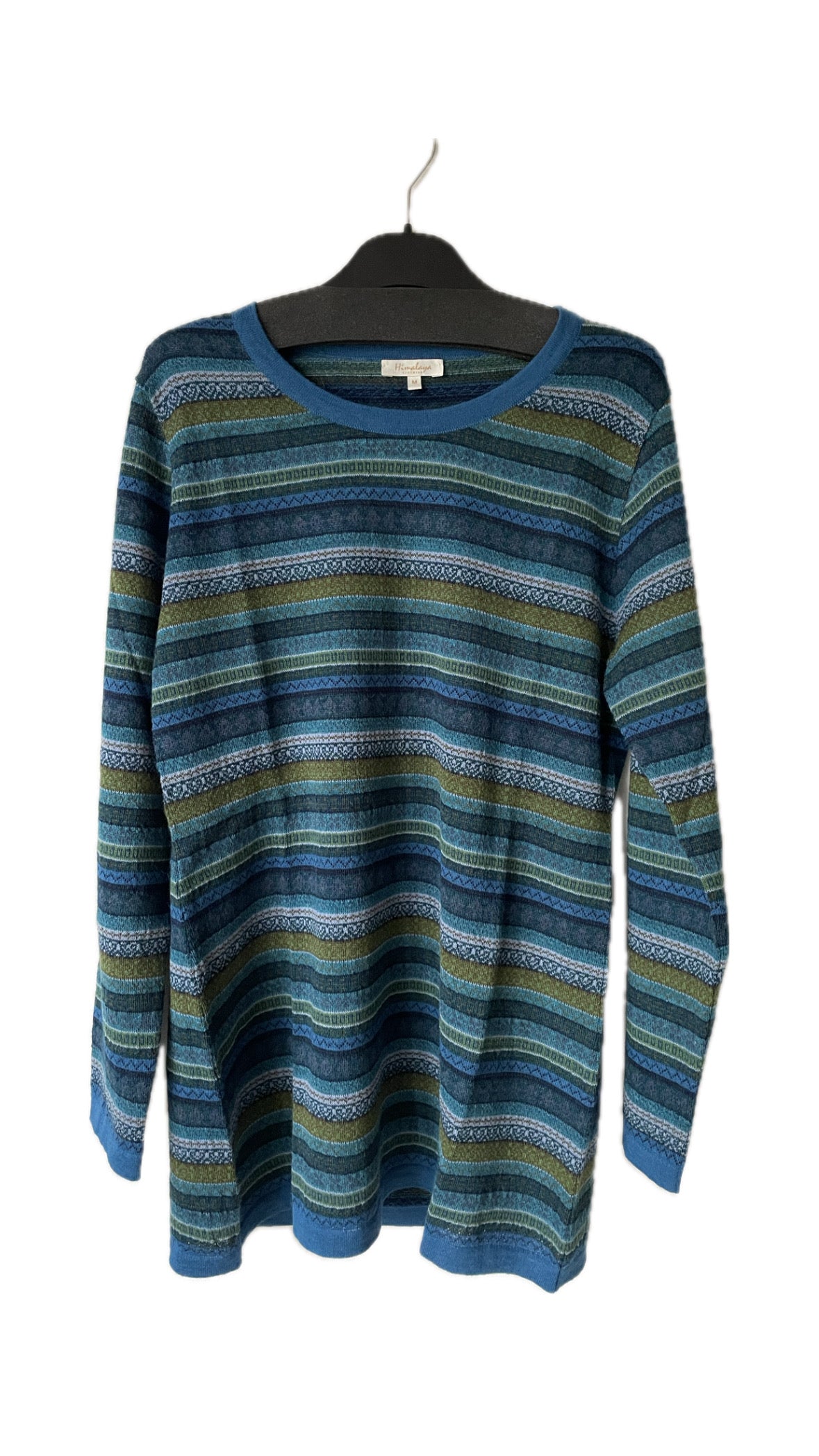 Blå alpaca-sweater fra Himalaya